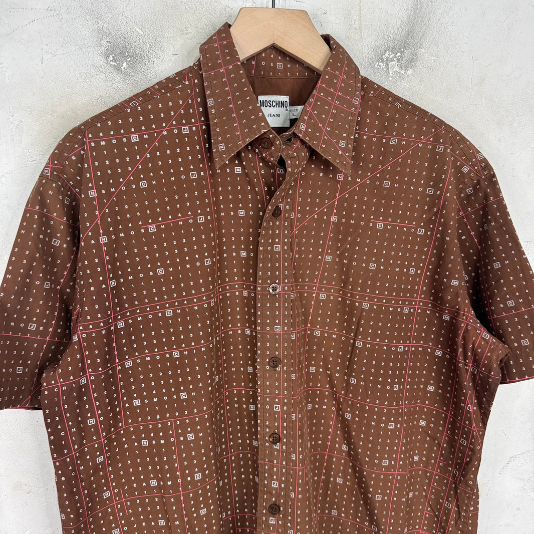 Moschino Brown Crossword S/S Shirt