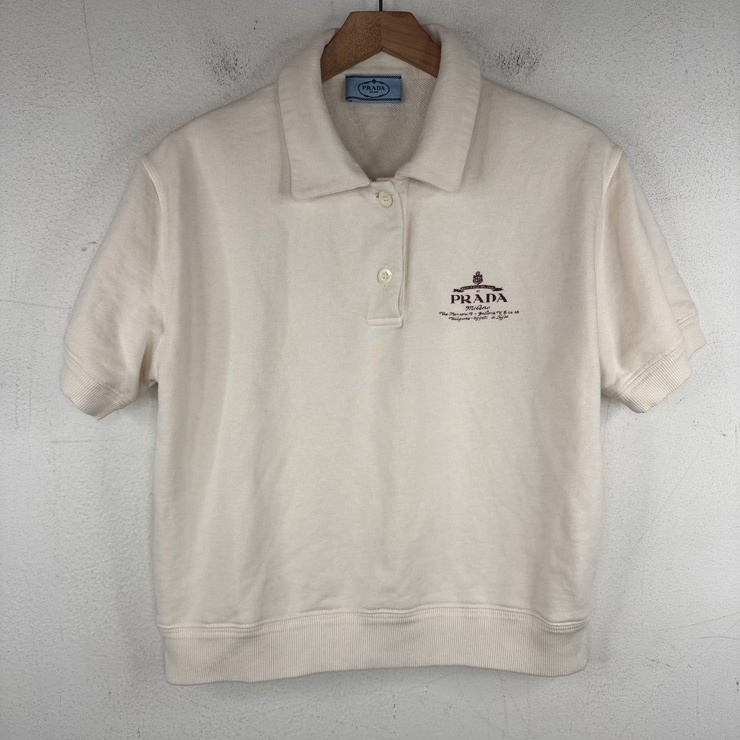 Prada Cropped Logo Polo Shirt
