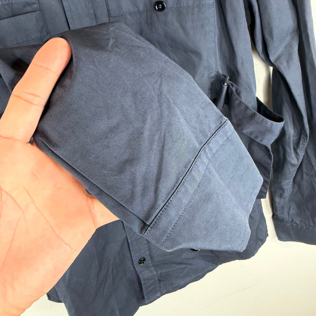 Helmut Lang Navy Bondage Button Up Shirt