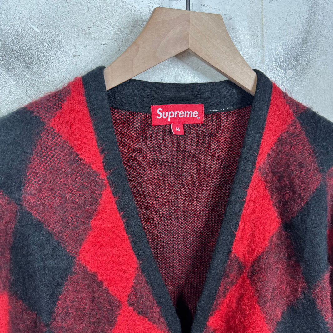 Supreme Checkered Cardigan Black/Red