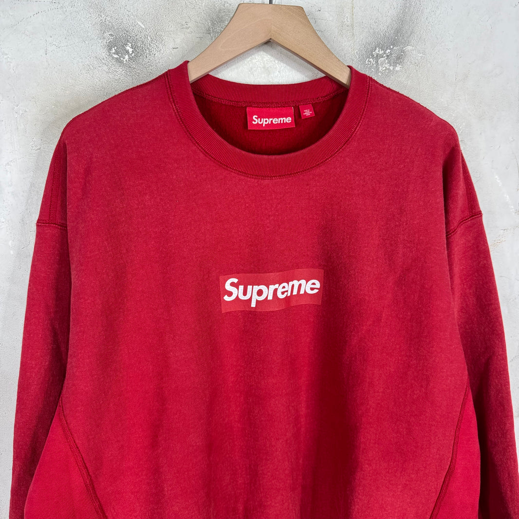 Supreme Red Screenprinted Box Logo Crewneck