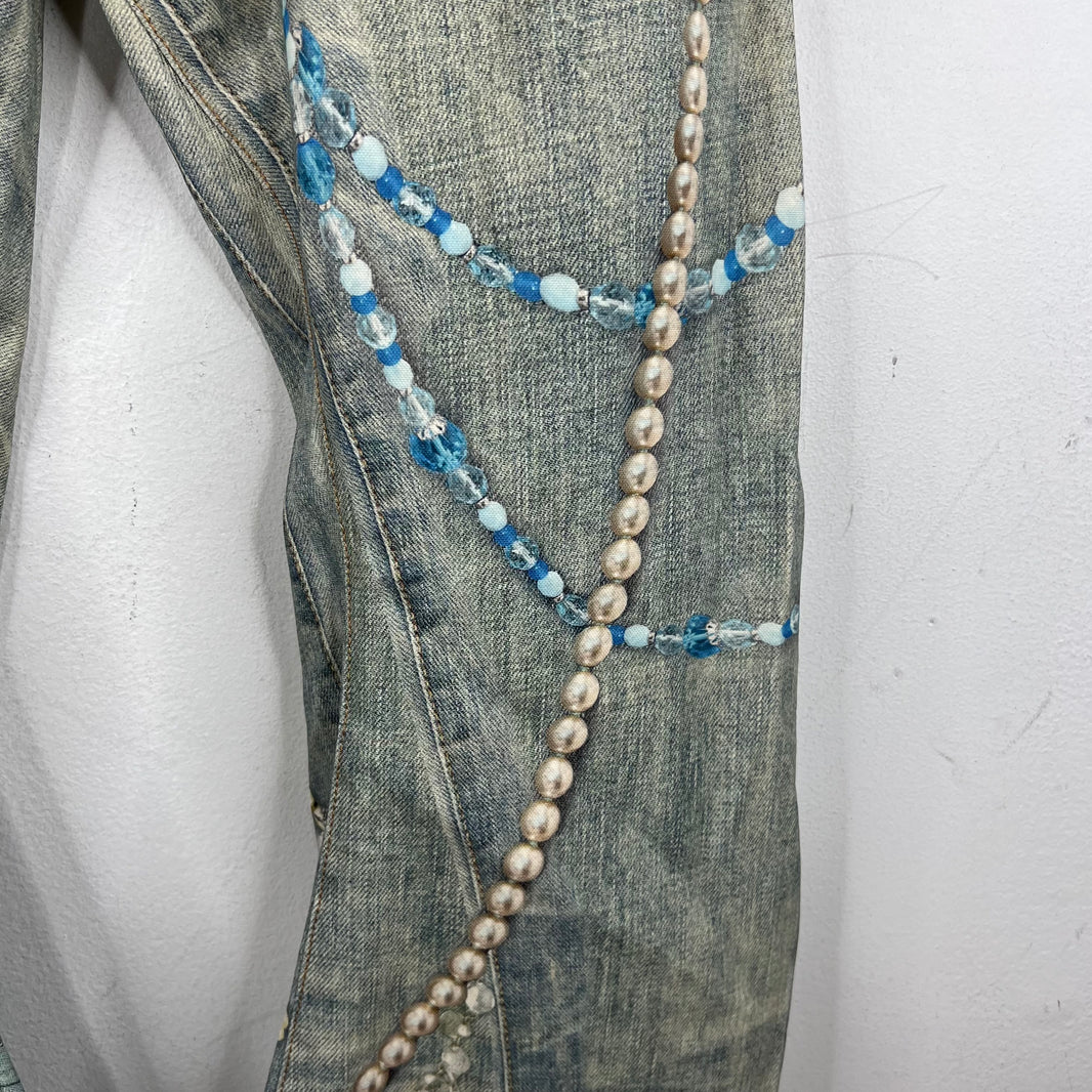 Acne Studios Pearl & Lace Trompe Denim Jeans