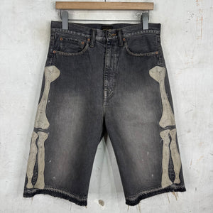 Kapital Grey Denim Bones Shorts