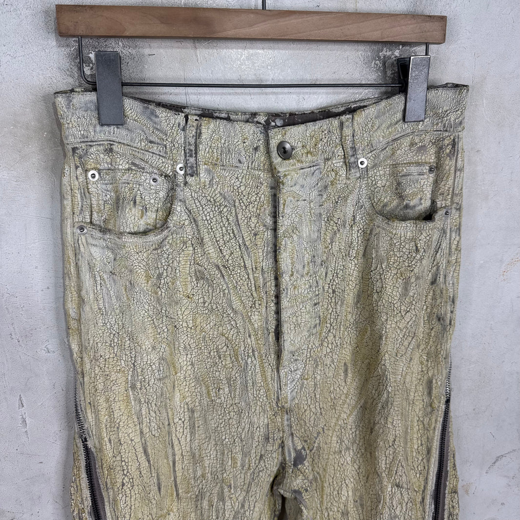 Rick Owens Painted Banana Bolan Jeans