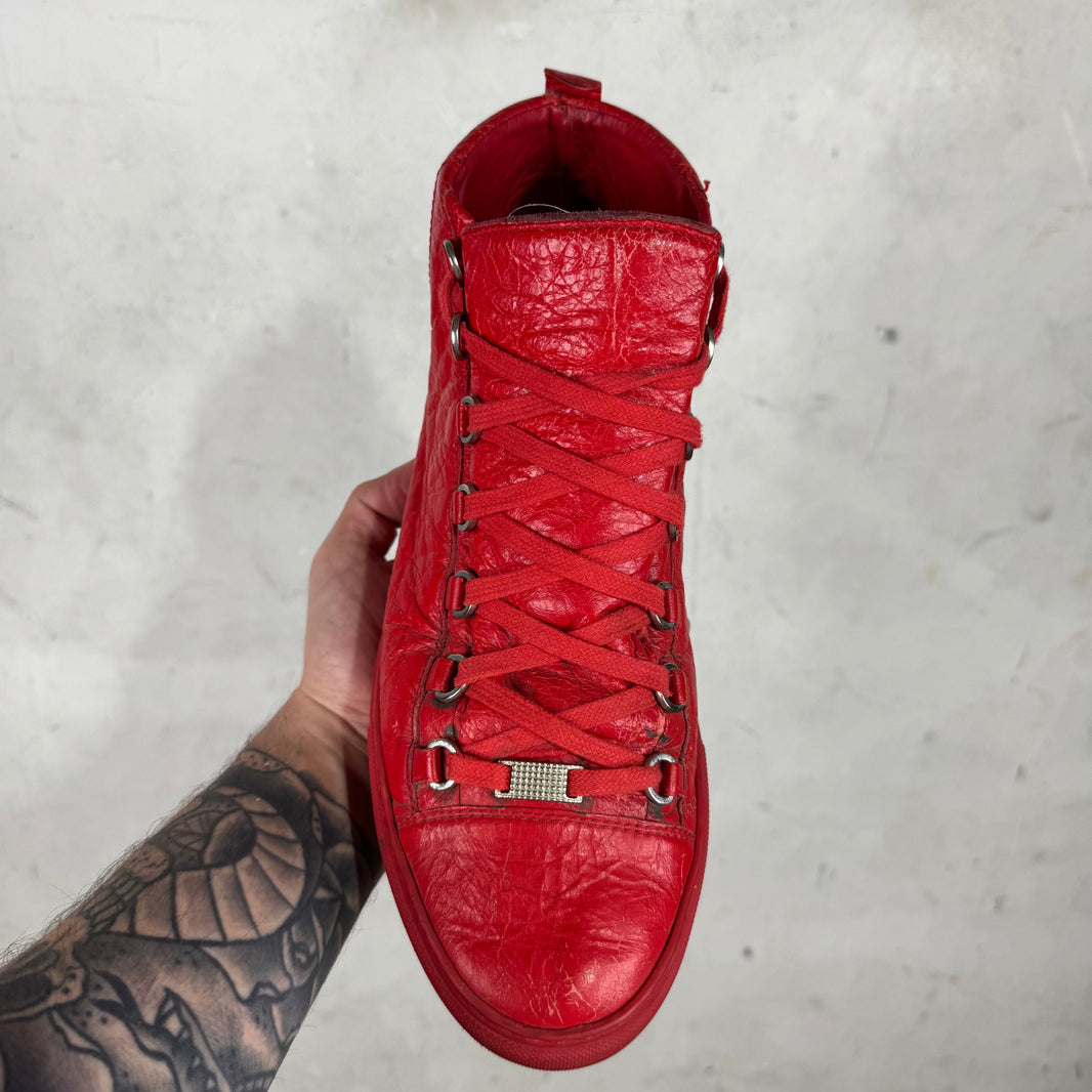 Balenciaga Red Leather Arenas