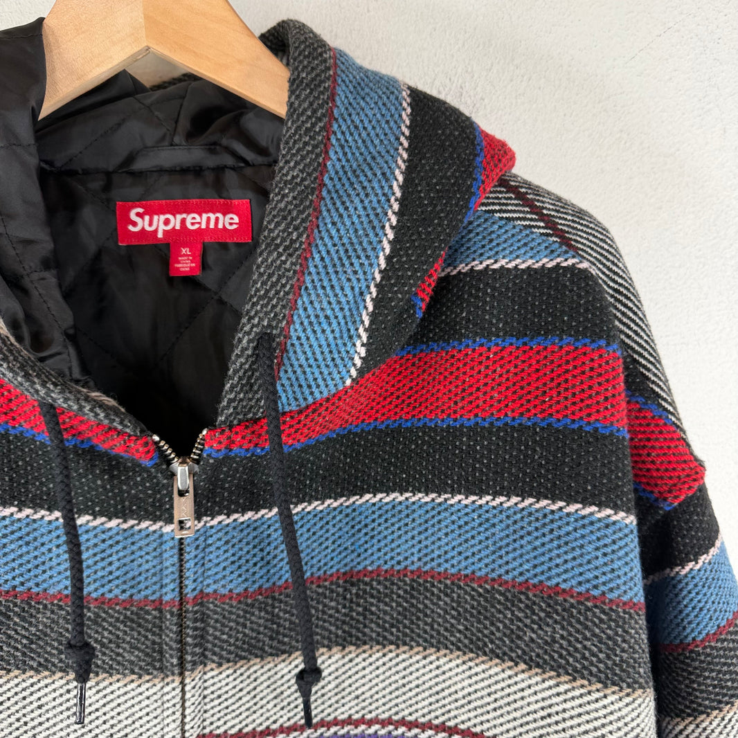 Supreme Woven Stripe Zip-Up Hoodie