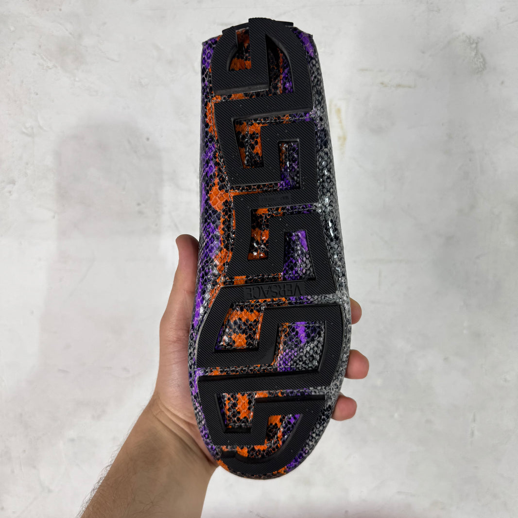 Versace Snake-Print Medusa Loafers