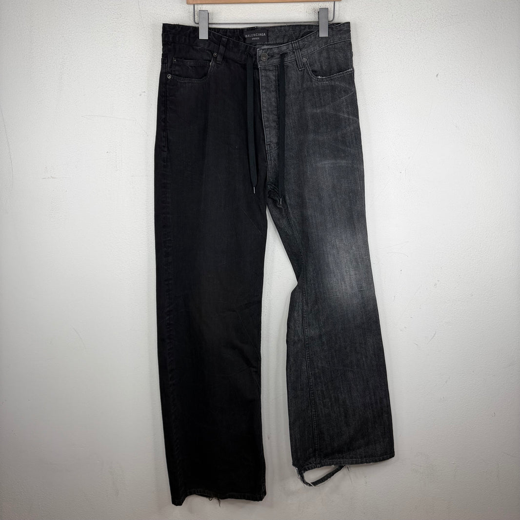 Balenciaga Black Fifty-Fifty Jeans