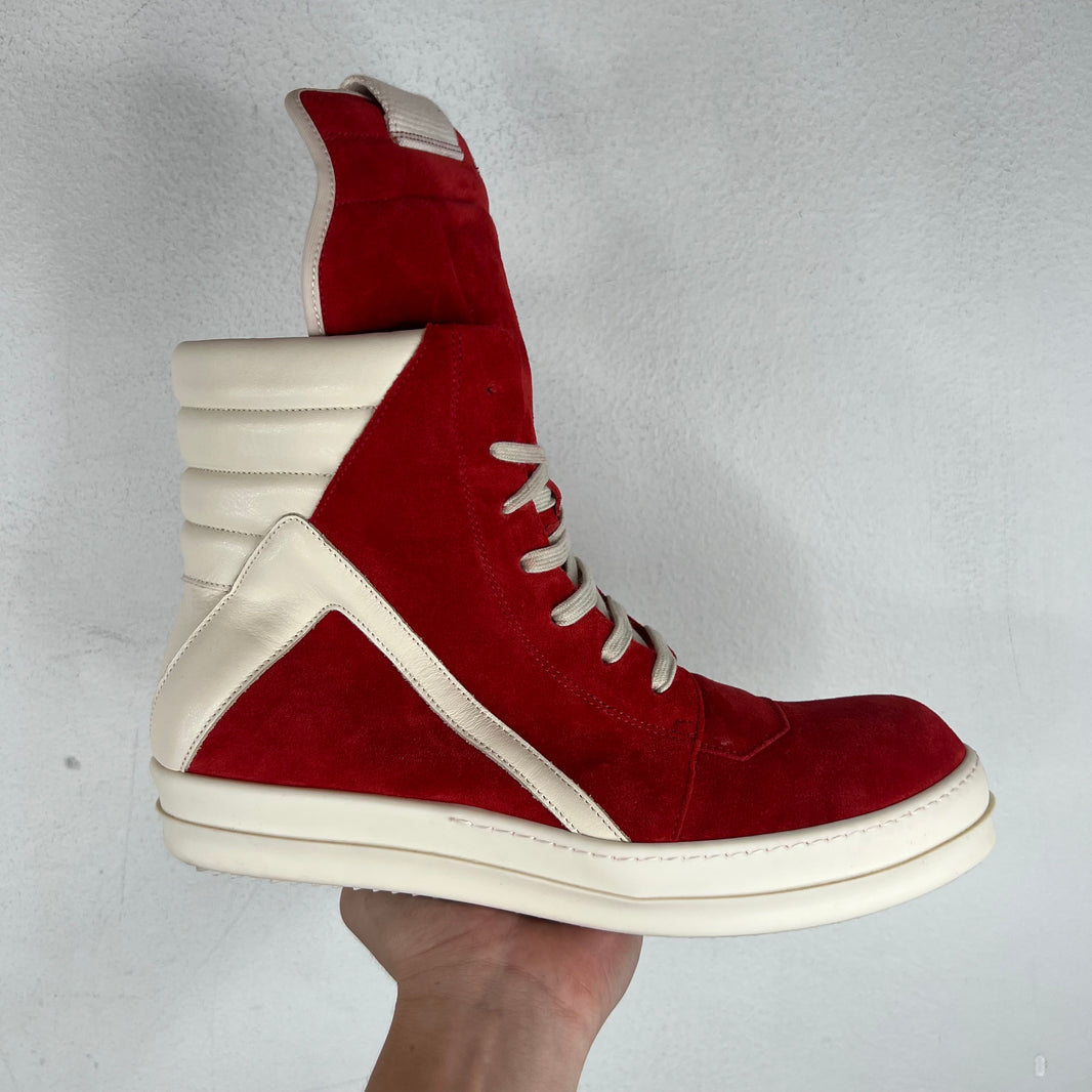 Rick Owens Carnelian Suede Geobaskets