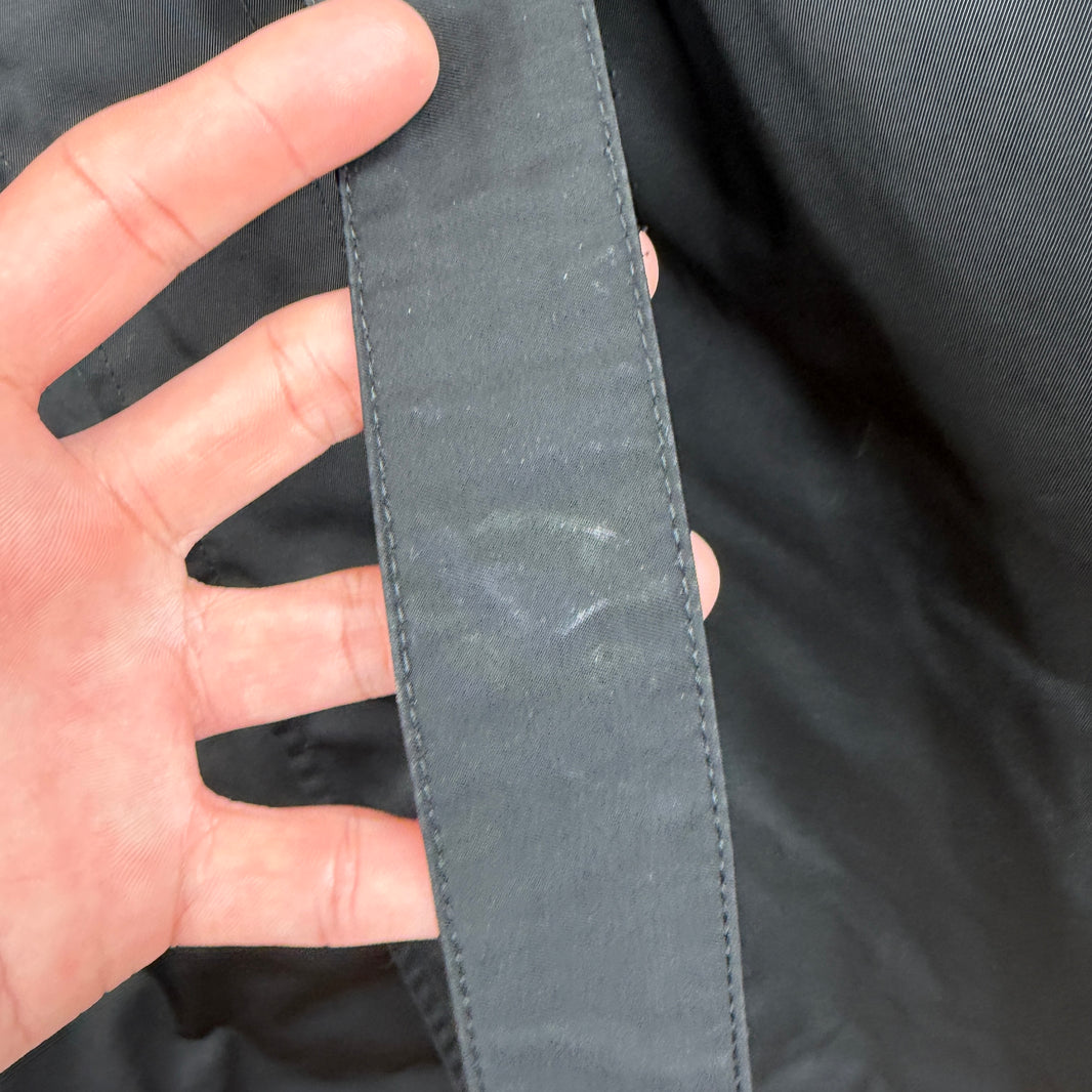 Raf Simons Black Nylon Collar Strap Trench Coat