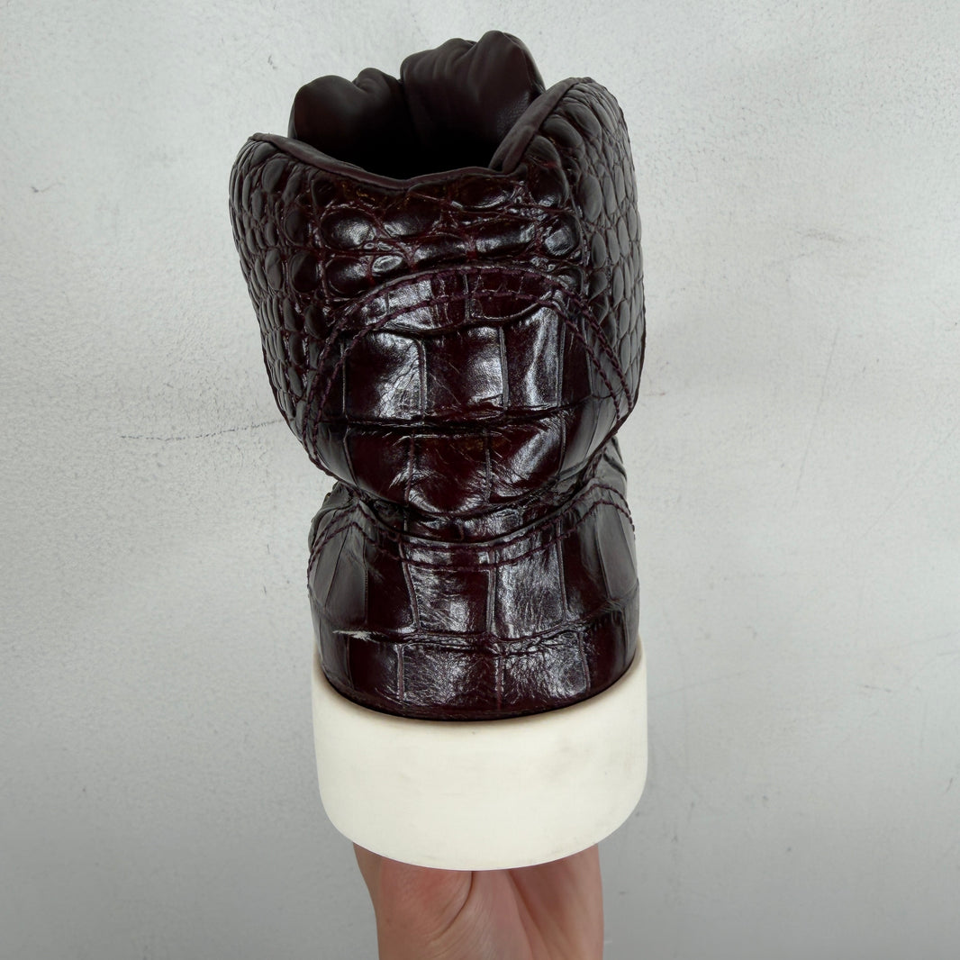 Chanel Croc Leather Embossed Sneakers