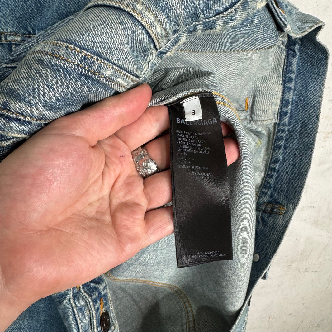 Balenciaga Distressed Skater Denim Jacket