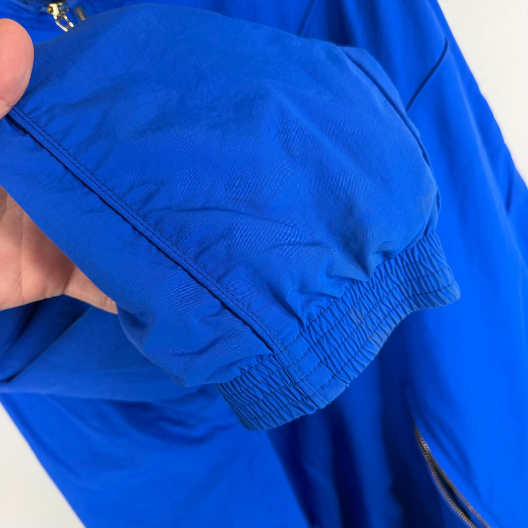 Willy Chavarria Gold Cross Blue Nylon Track Jacket