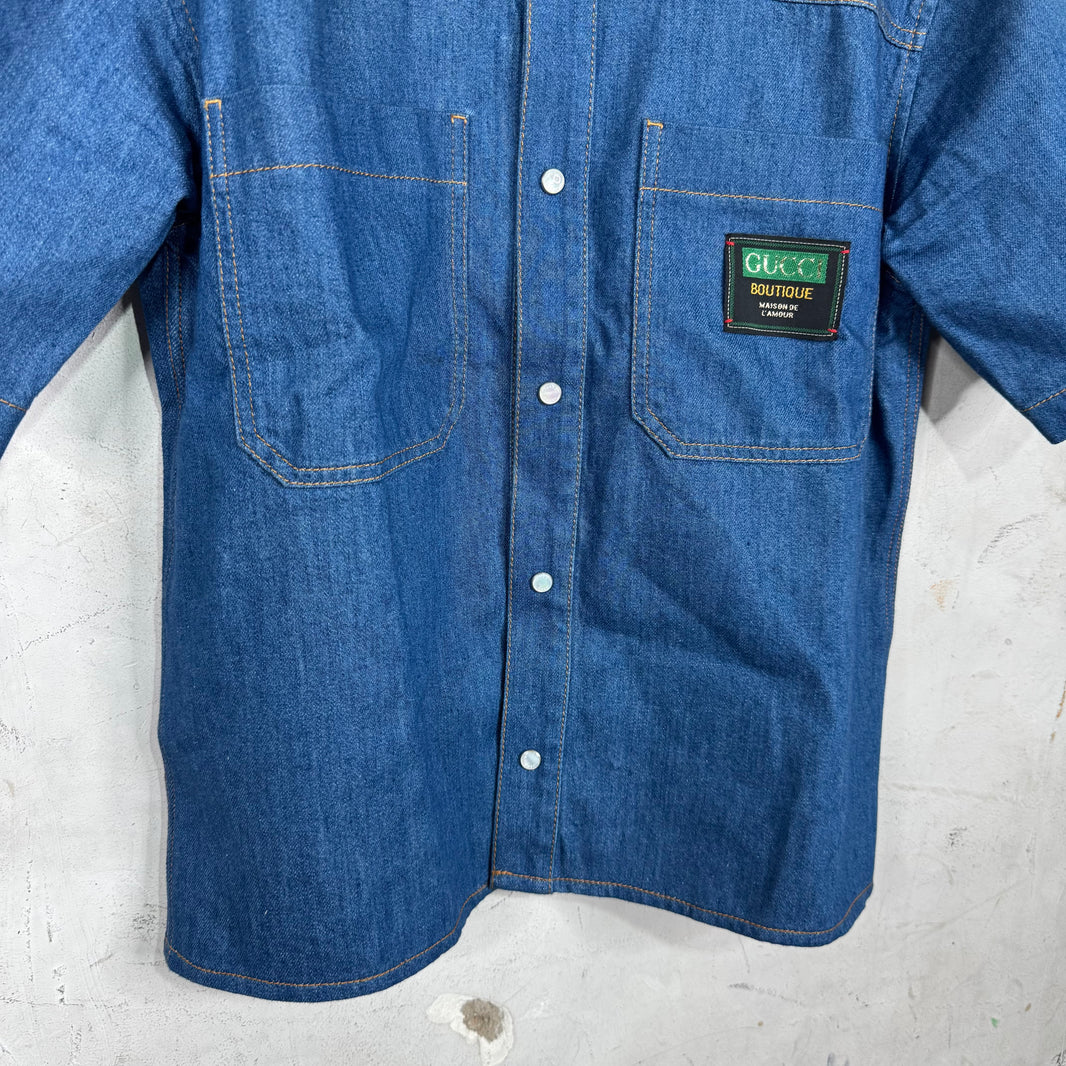 Gucci Light Denim Snapped Shirt