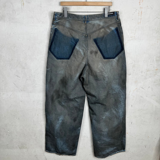 Balenciaga Distressed Mudwash Front Pocket Jeans