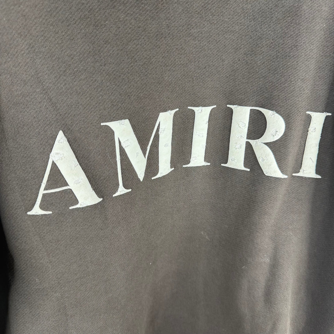 Amiri Distressed Puff Print Logo Hoodie