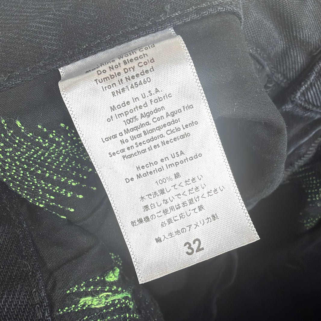 Endless Denim Black/Green Distressed Jeans