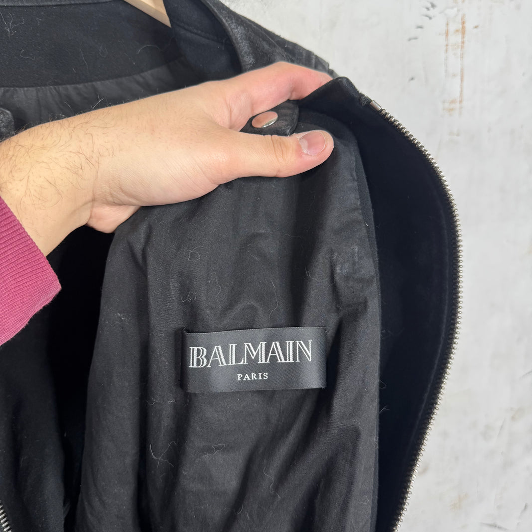 Balmain Brushed Twill Biker Jacket