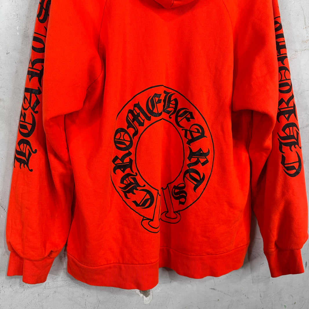Chrome Hearts Orange Thermal Horseshoe Pullover Hoodie