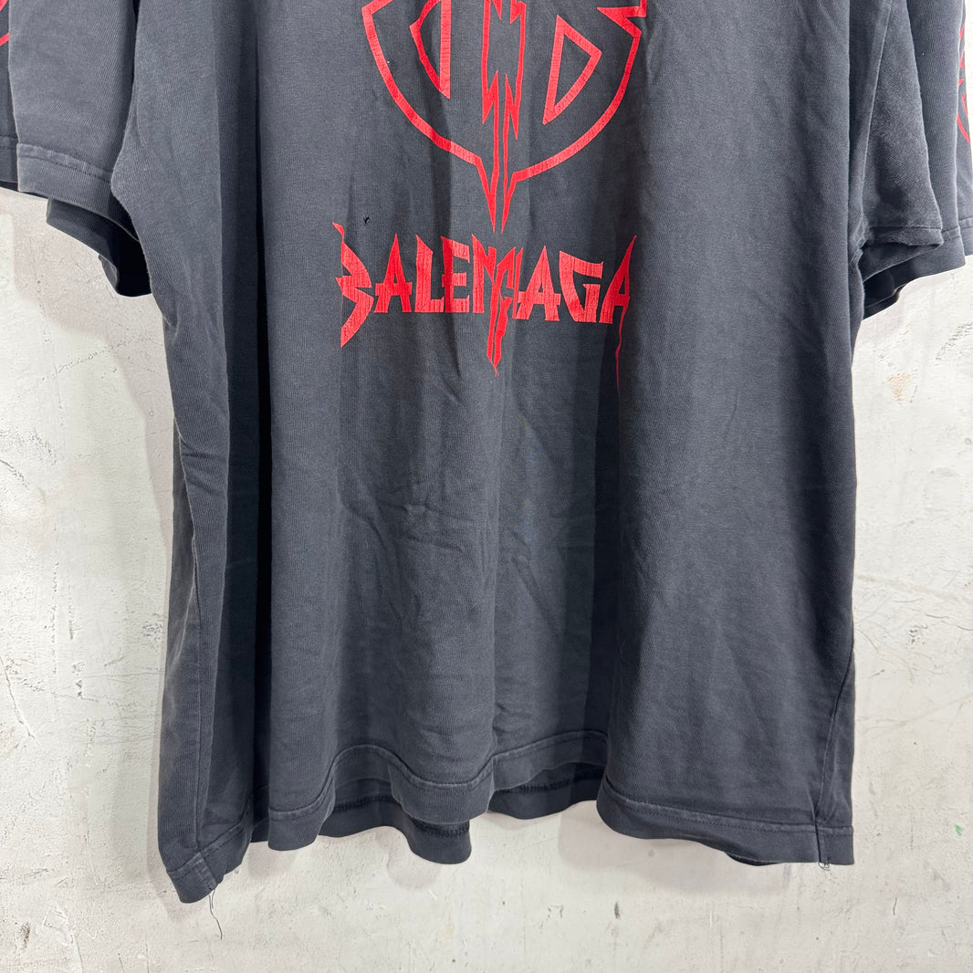 Balenciaga Red Metal Logo T-Shirt
