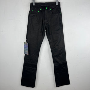 Endless Denim Black/Green Leather Pants