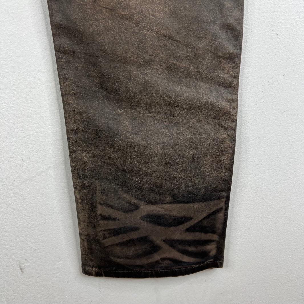 RRL Cross Stitch Leather Jeans