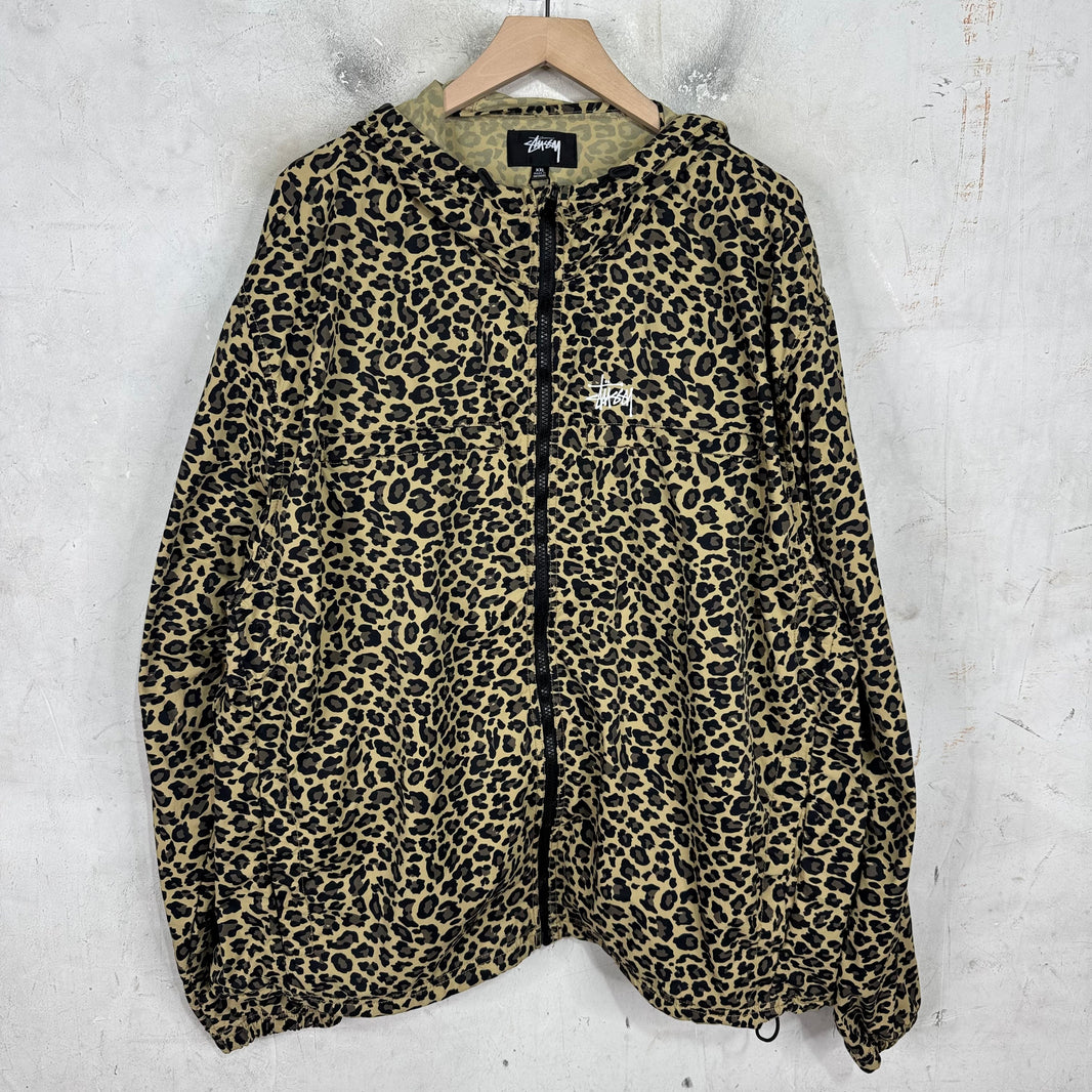 Stussy Leopard Nylon Windbreaker Jacket