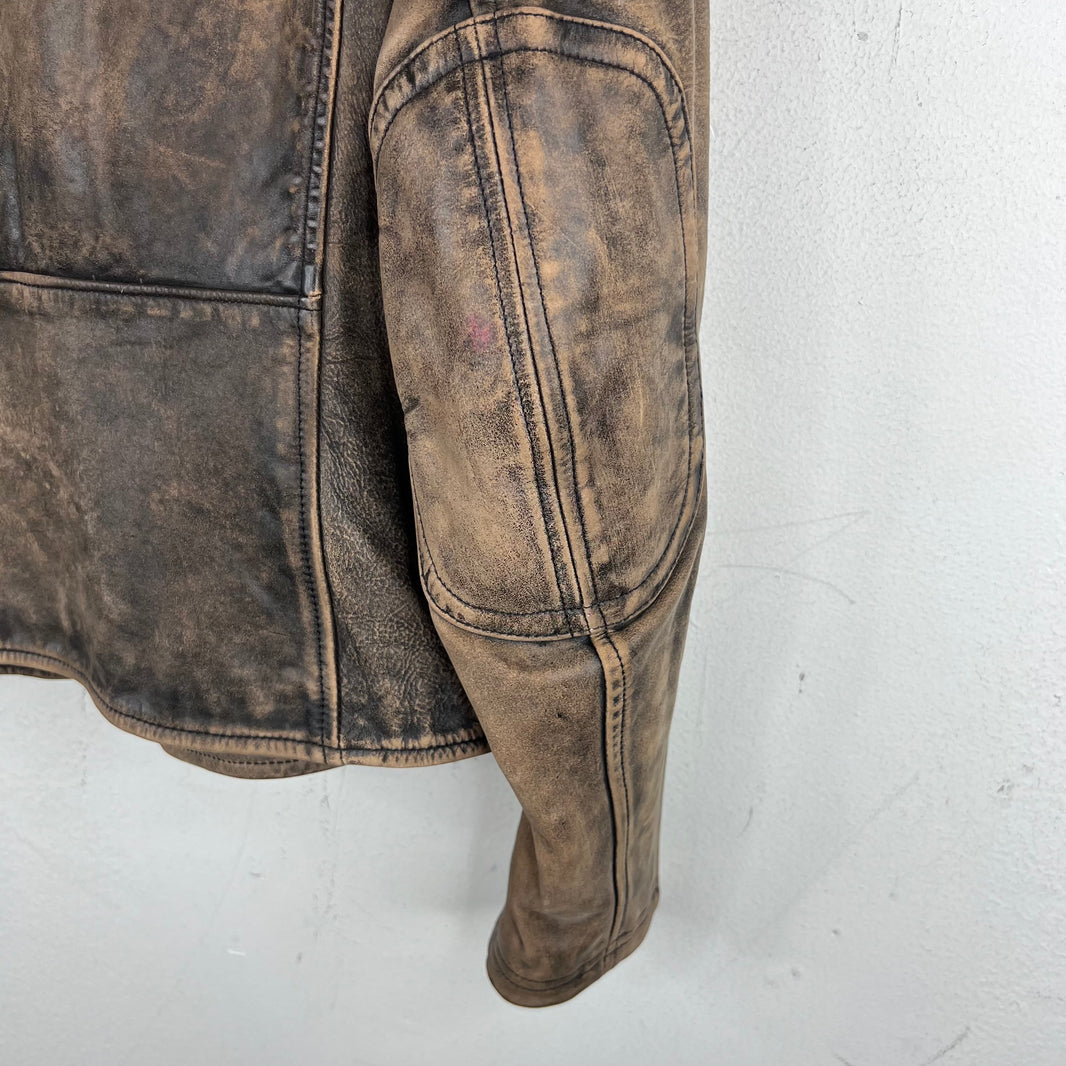 RRL Distressed Moto Leather Cowhide Jacket