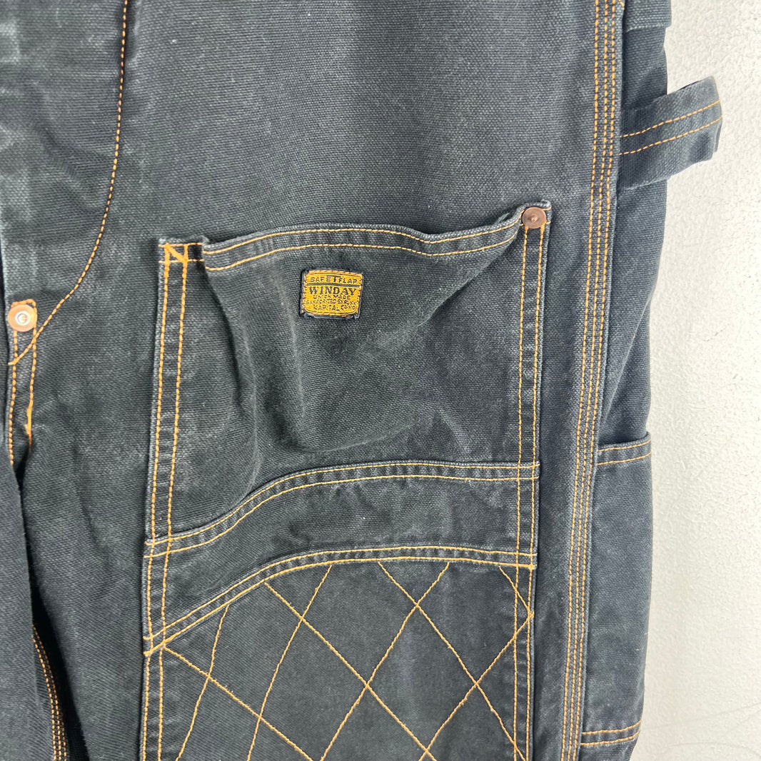 Kapital Double Knee Quilted Black Jeans