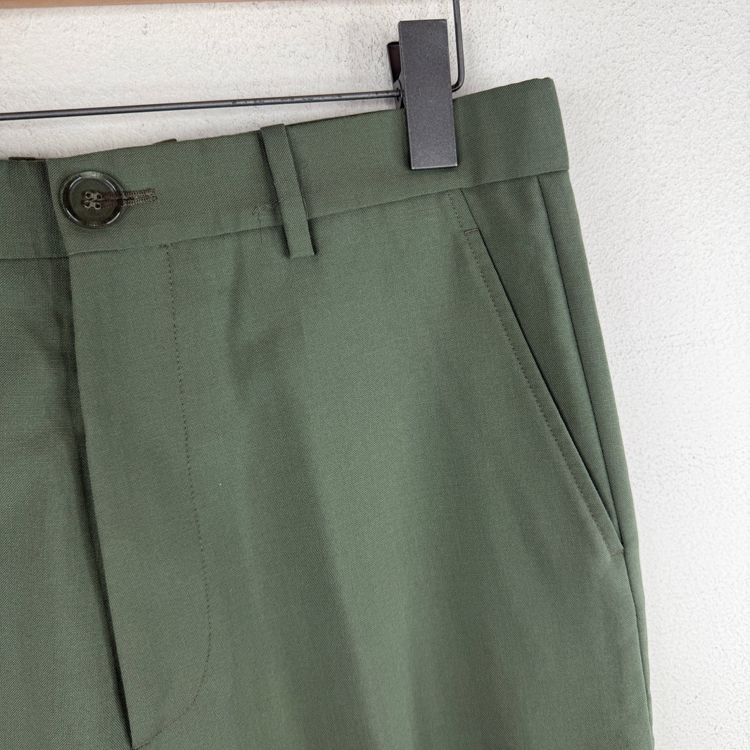 Marni Green Wool Dress Trousers