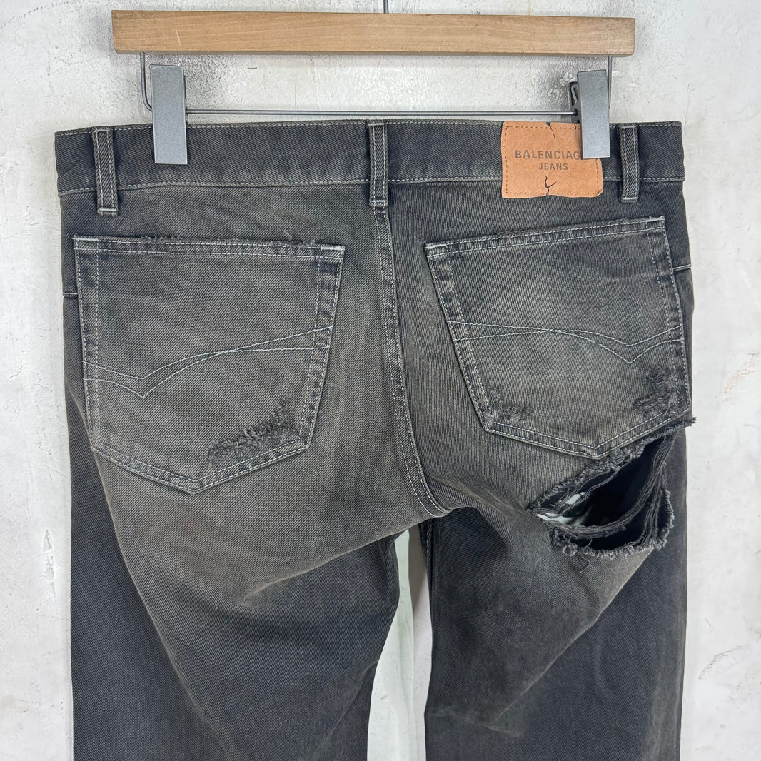 Balenciaga Distressed Straight Jeans