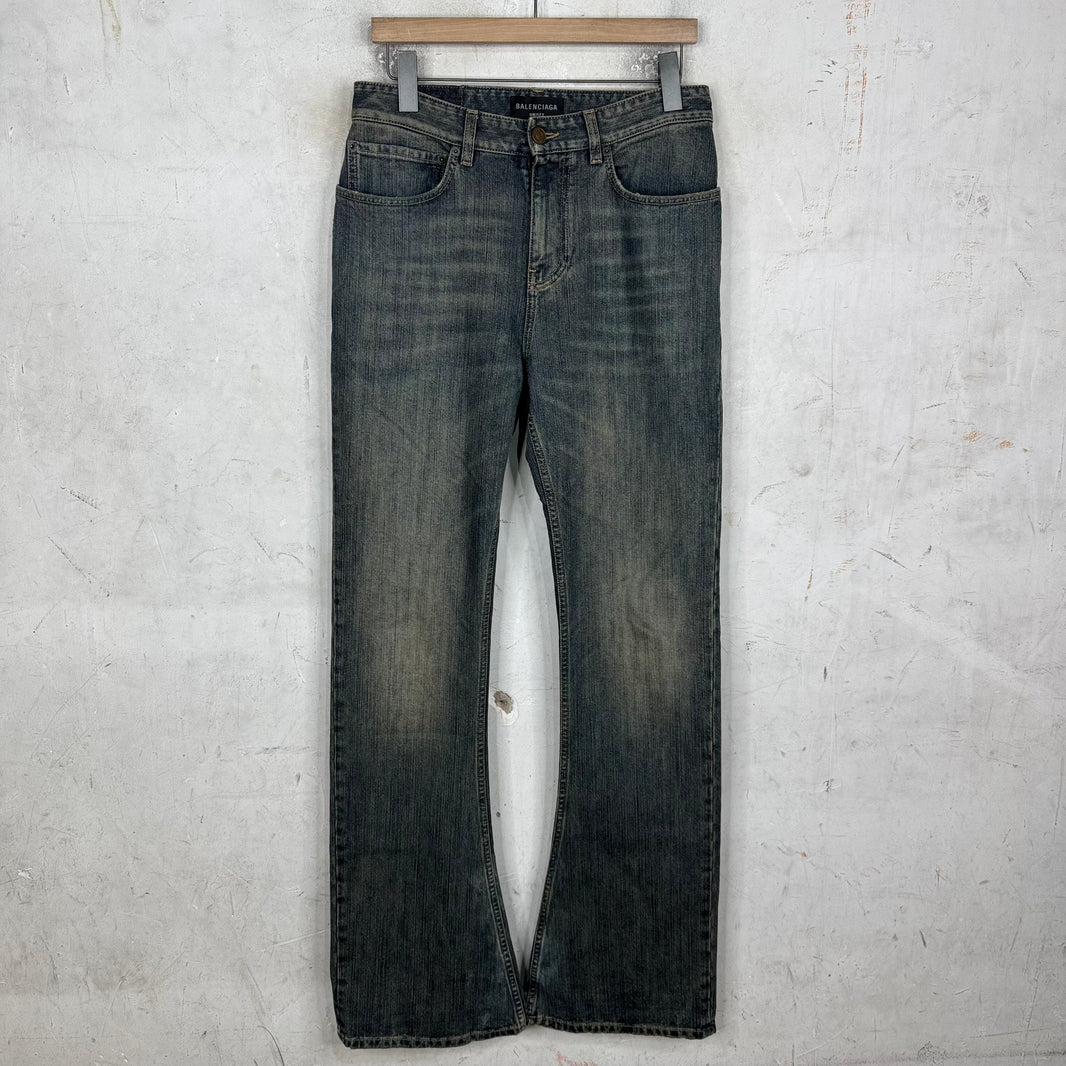 Balenciaga Indigo Wash Flared Jeans