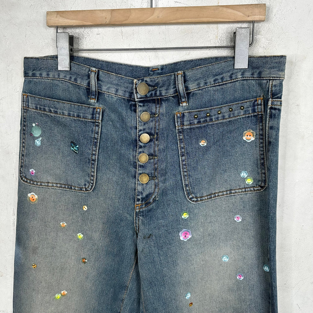 Acne Studios Sticker Floragatan Flared Jeans
