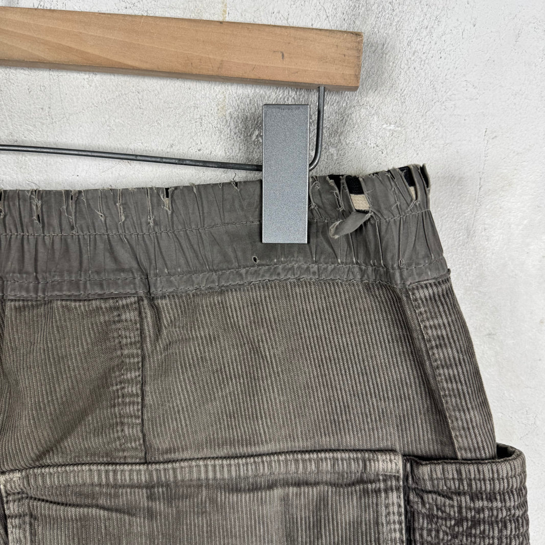 DRKSHDW Grey Corduroy Creatch Cargos