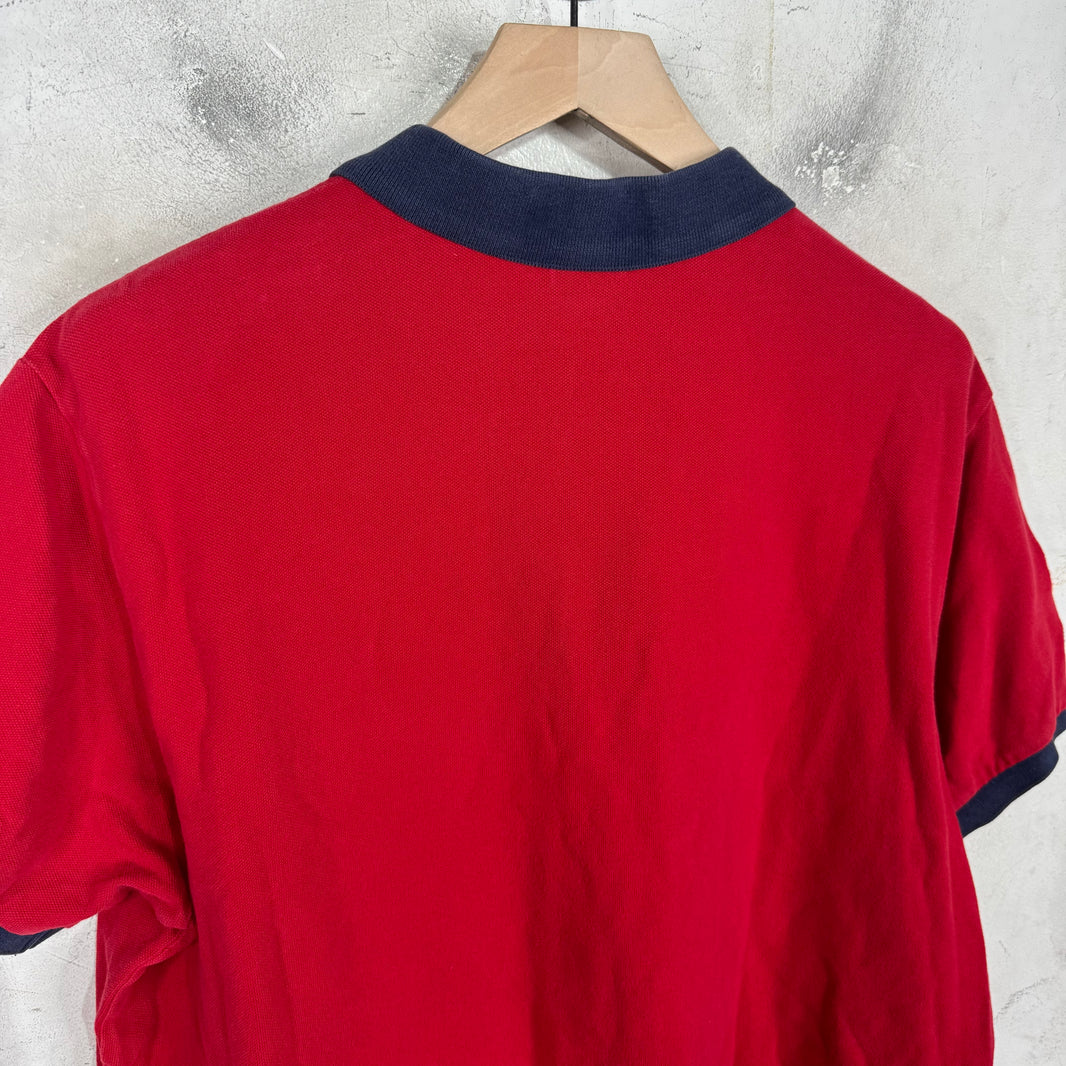 Ralph Lauren Plaid "3" Red/Navy Polo