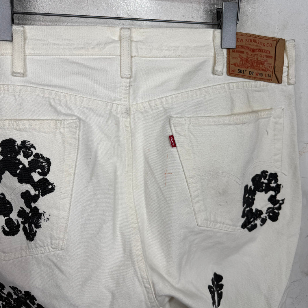 Denim Tears Levi's 501 White Wreath Jeans