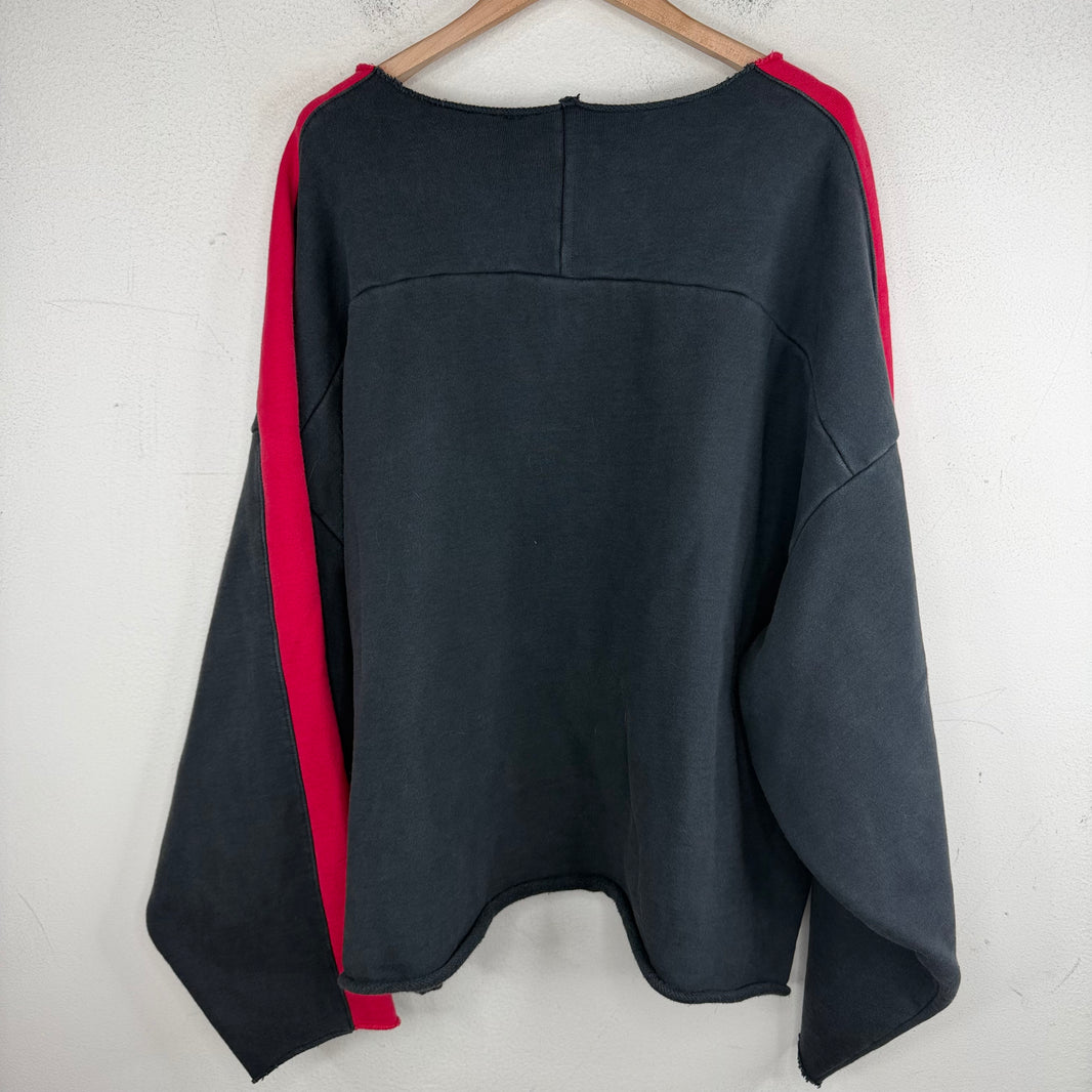 Greg Ross Cropped Gray/Red Sweater