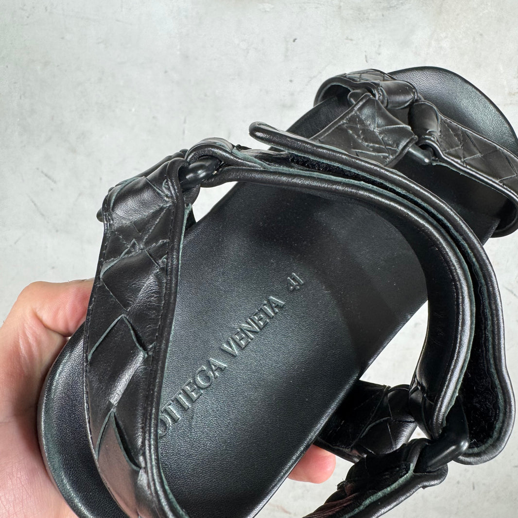 Bottega Veneta Intreciatto Leather Strapped Sandals