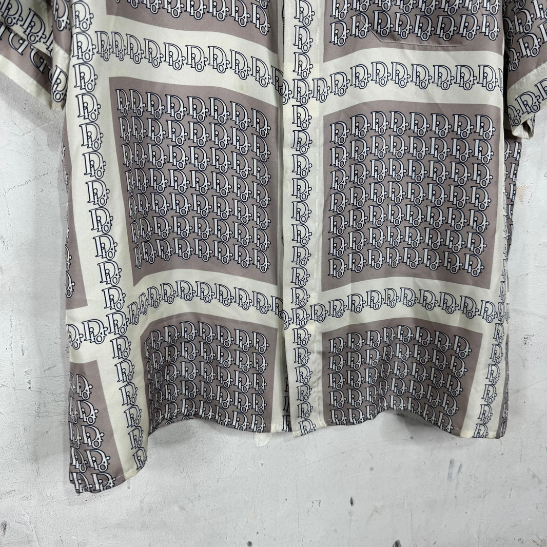 Dior Silk Grey/White Oblique Shirt