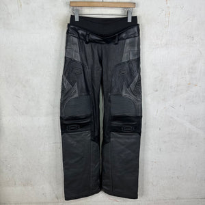Balenciaga Leather Unity Paneled Racing Pants
