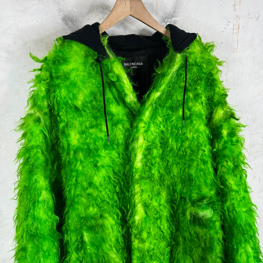 Balenciaga Mohair Hooded Floor Length Jacket