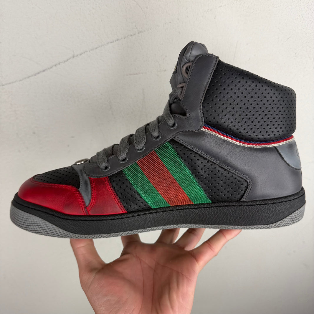 Gucci Distressed Hi-Top Screener Sneakers
