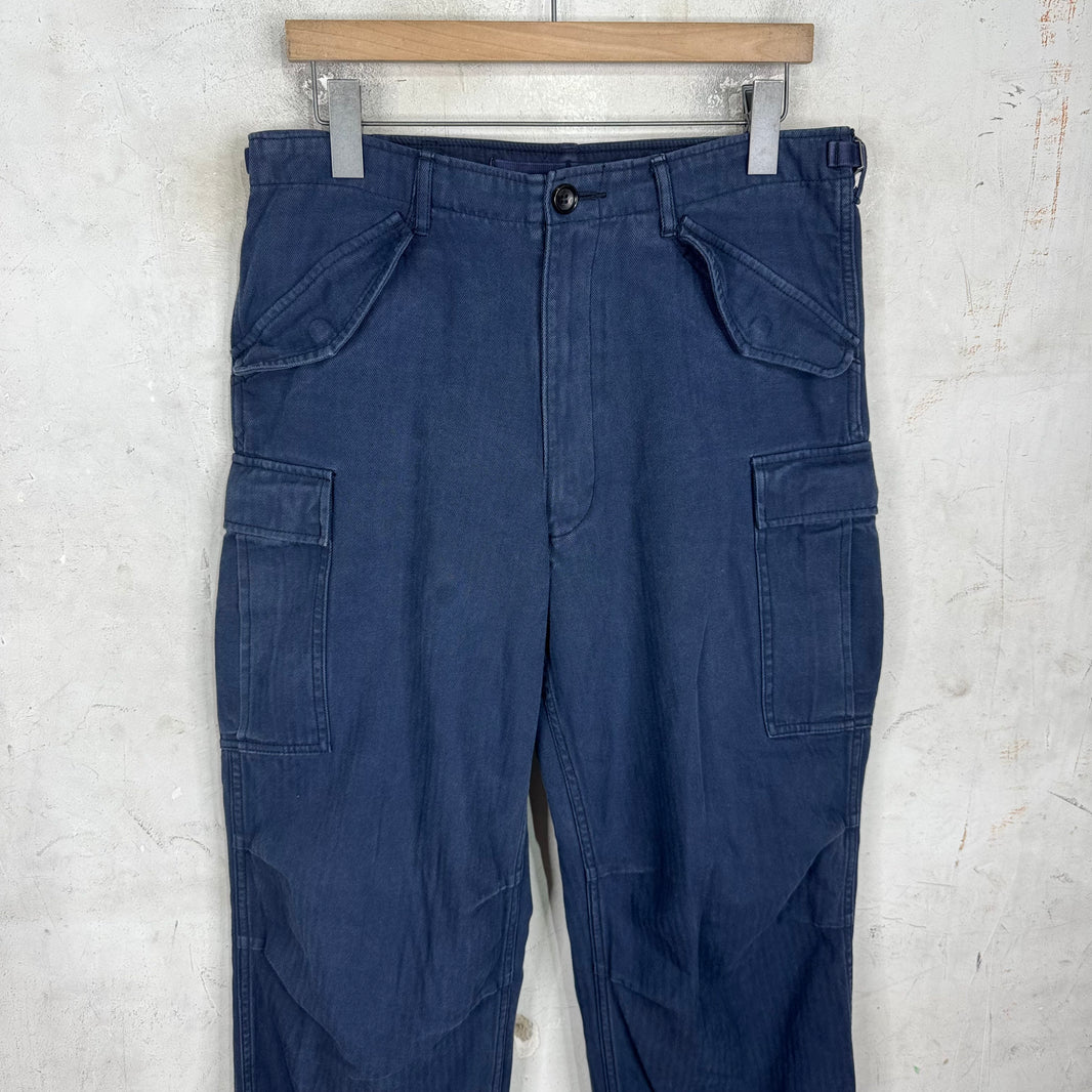 CDG Homme Navy Herringbone Cargos