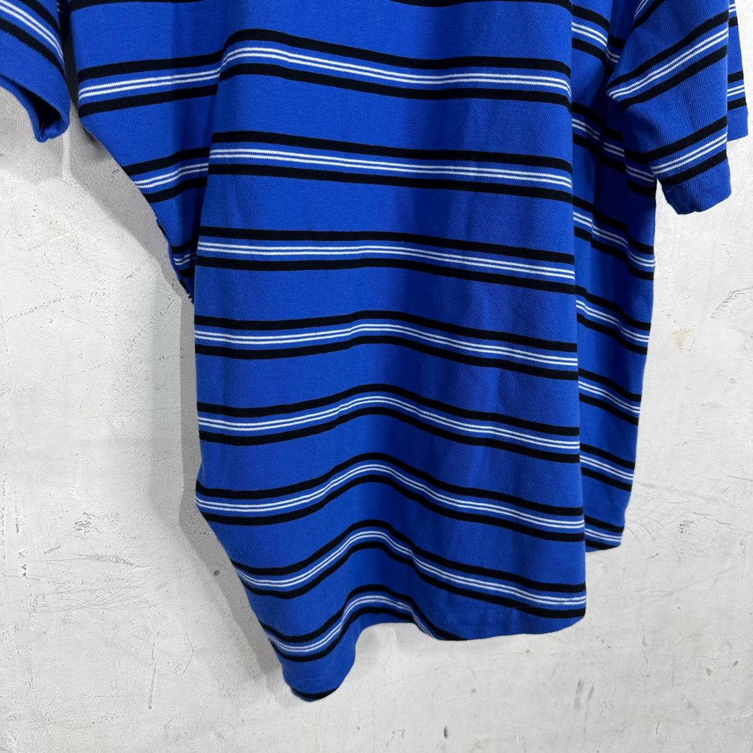Sacai Blue Striped Asymmetrical T-Shirt