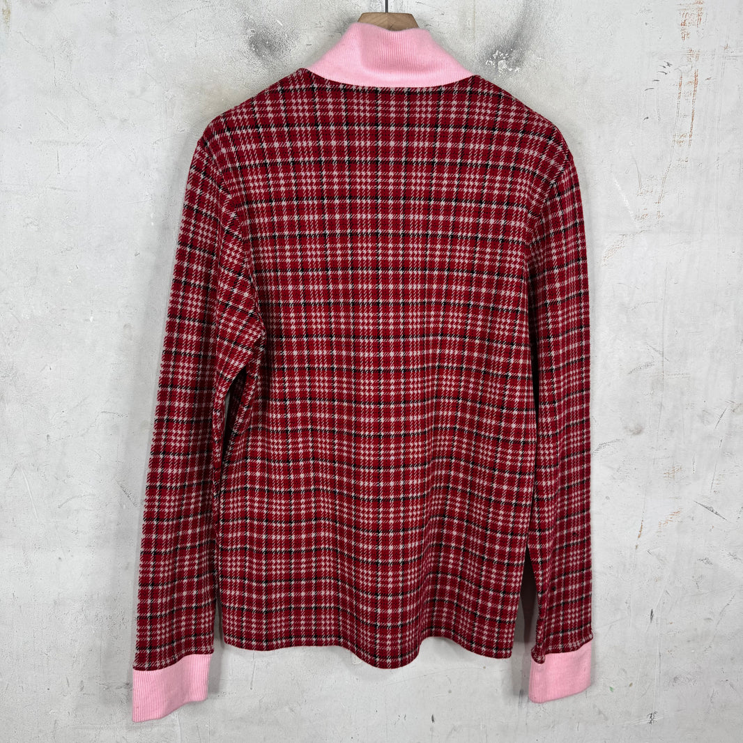 Calvin Klein 205W39NYC 1/4 Zip Plaid Sweater
