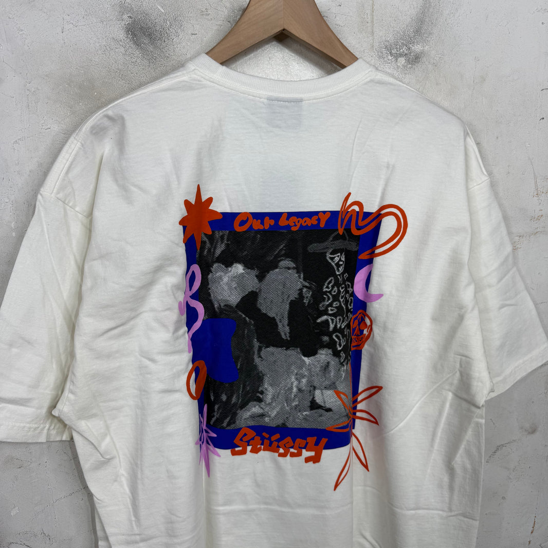 Stussy x Our Legacy Orange Embroidered T-Shirt