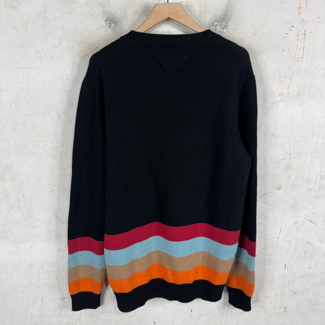 Prada 22' Raf Striped Wool Sweater