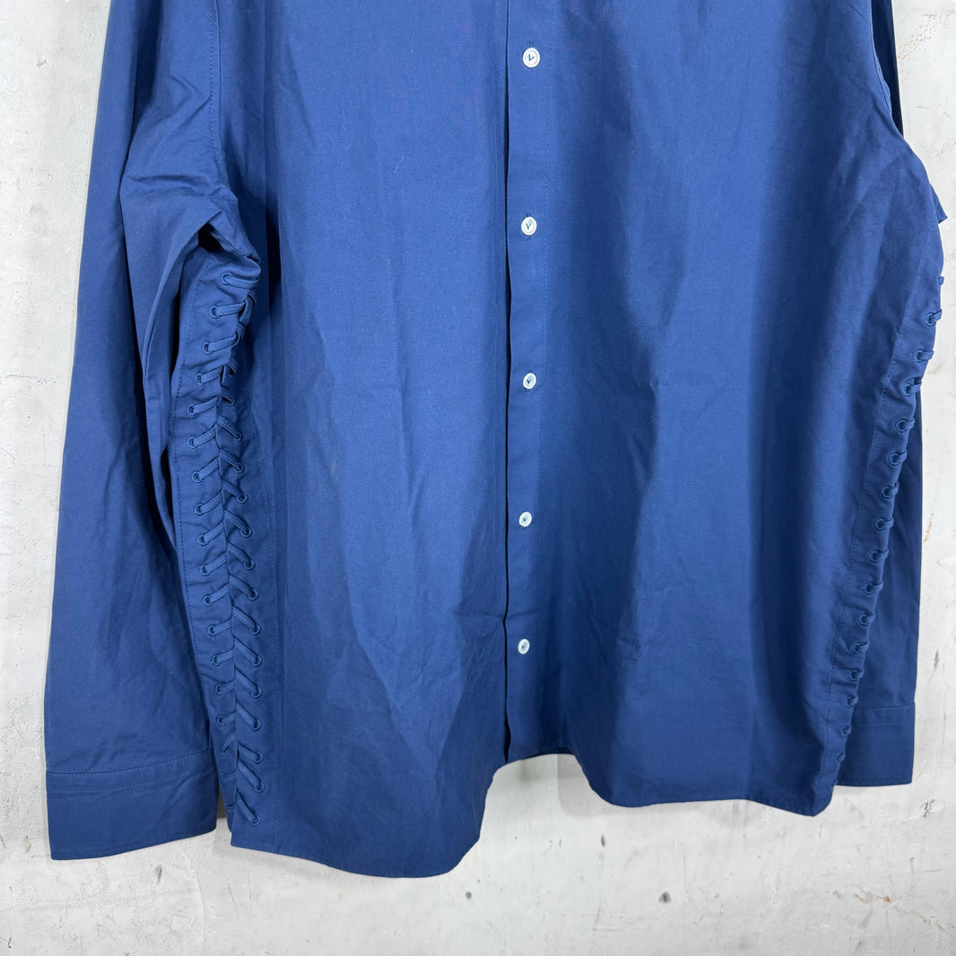 Bottega Veneta Laced Side Blue Button Up