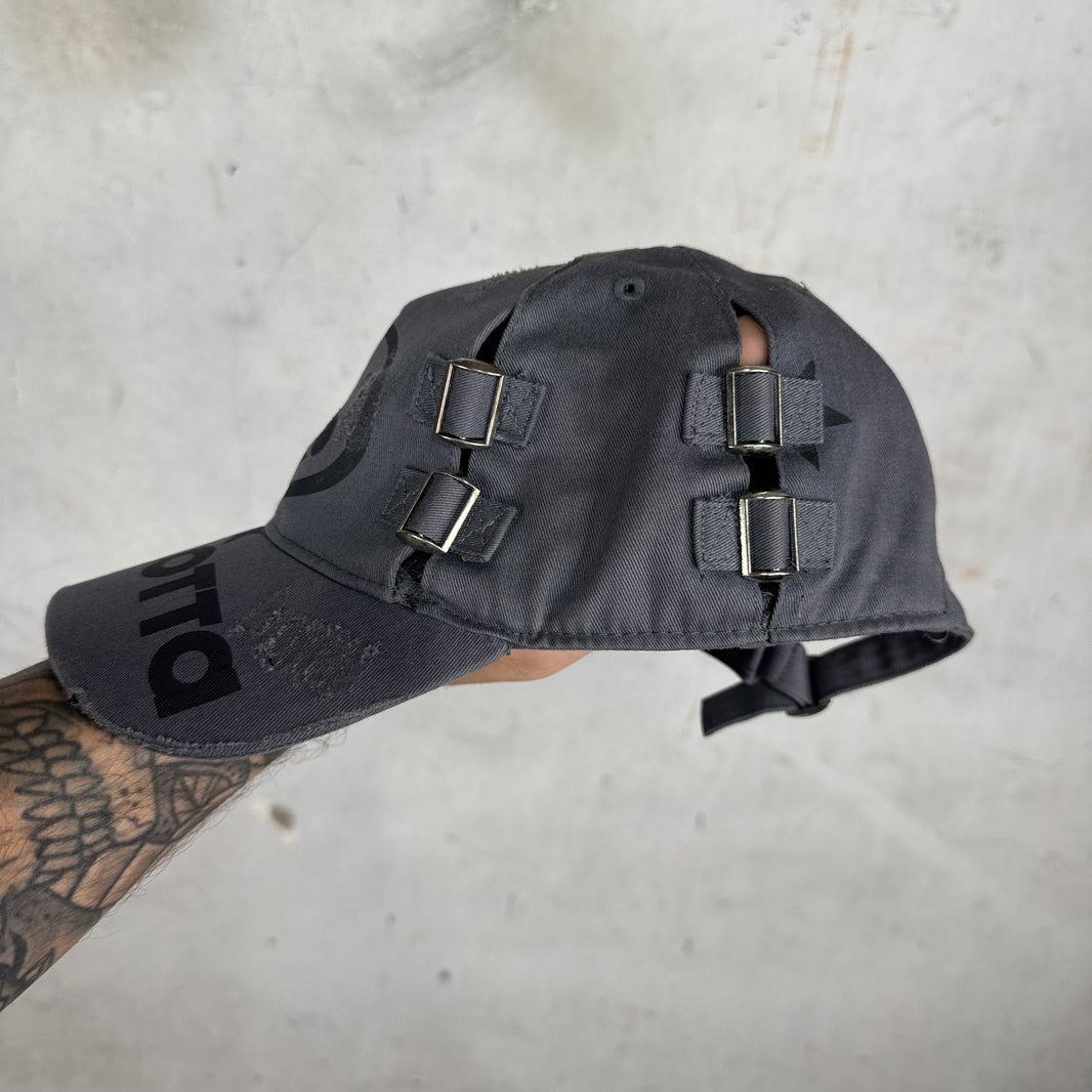 Mowalola Distressed Buckle Hat