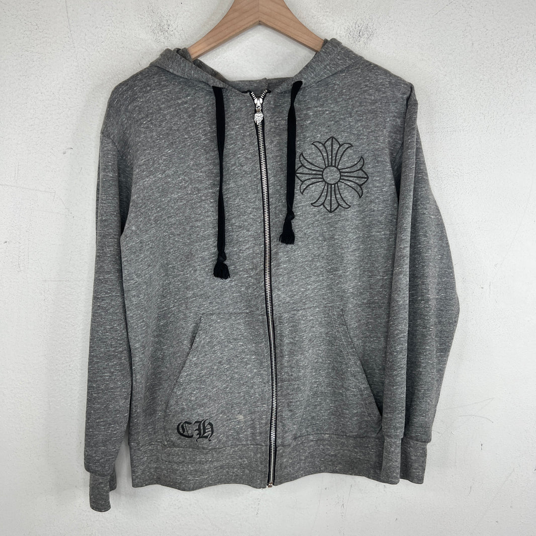Chrome Hearts Grey Plus Zip-Up Hoodie
